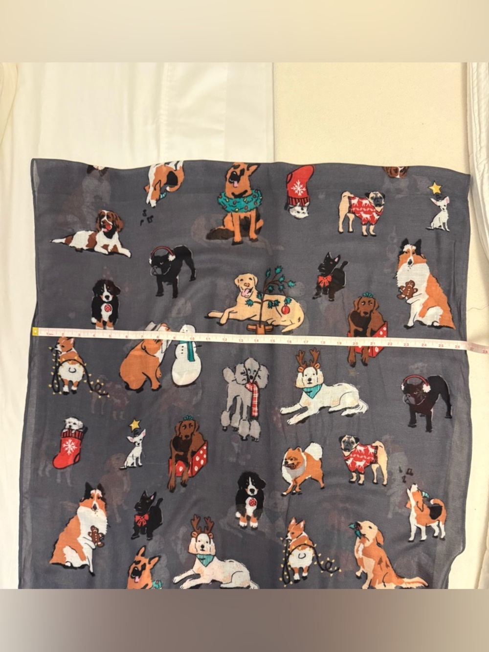 Vera Bradley holiday dogs lightweight scarf - Picture 7 of 12